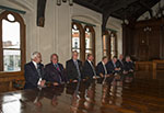 The Council Chamber l-r Ben Revell, Ian Graham, Ian Durrant, Frank Pacey, Colin Jackson, Derek Wood, John Hudson & Dave Hambidge